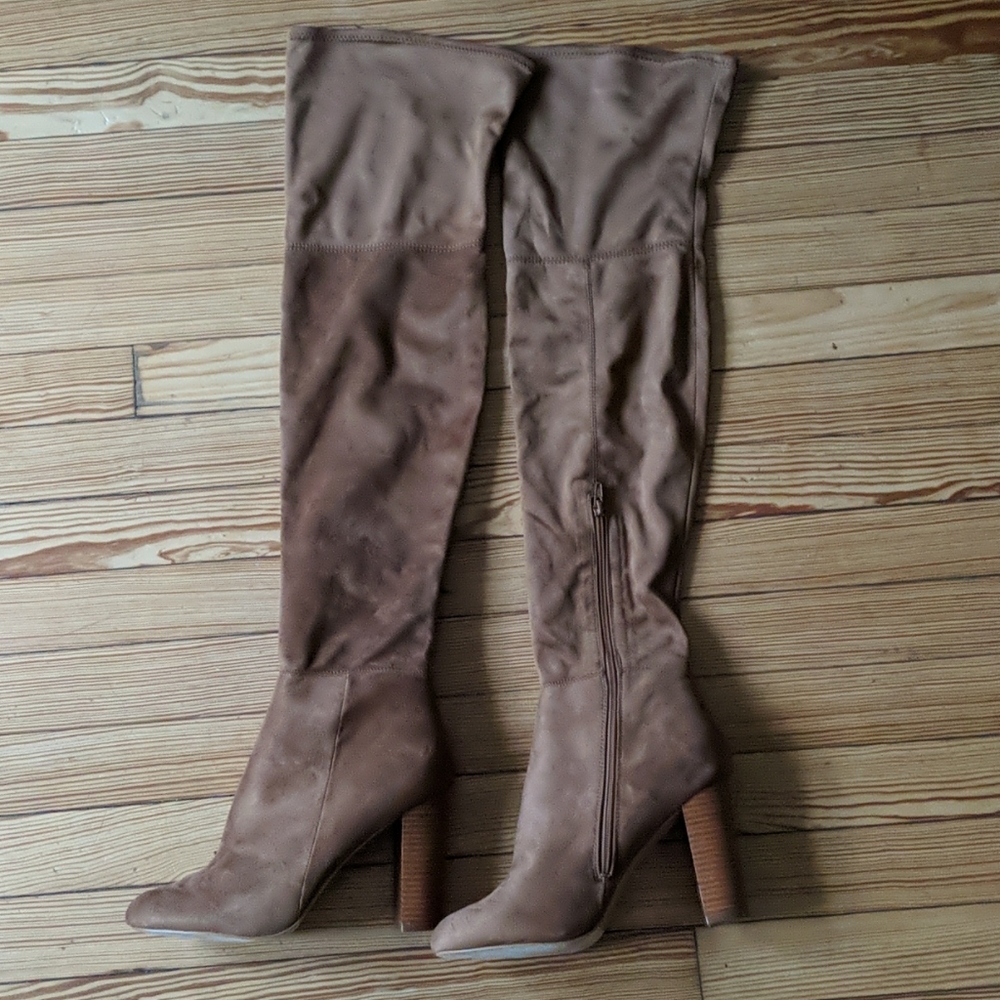 Over the knee tan ALDO suede boots